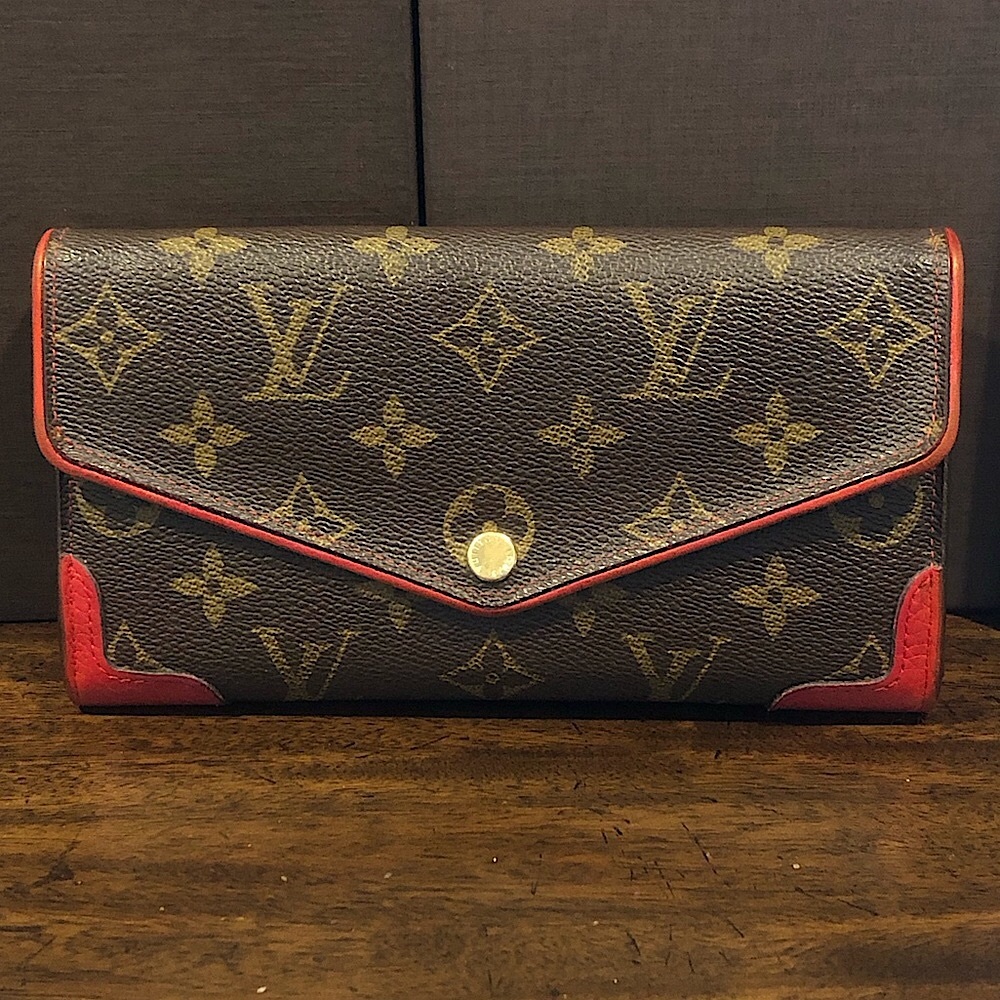 Auth LOUIS VUITTON Retiro Monogram Bifold Portefeuille Sarah Long Wallet EUC